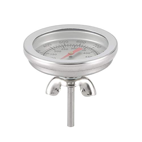 Sunnyflowk 5MStainless Steel BBQ Barbecue Smoker Grill Thermometer Temperature Gauge (Silver(Butterfly nut))