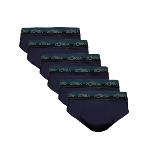 Kit 6 Cuecas Zorba Slip Max Algodão 764 Marinho