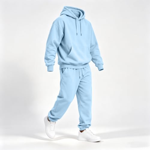 Elneeya Mens Sweatsuit Oversized Jogger Sets Fall Athletic 2 Piece Outfit - image 3