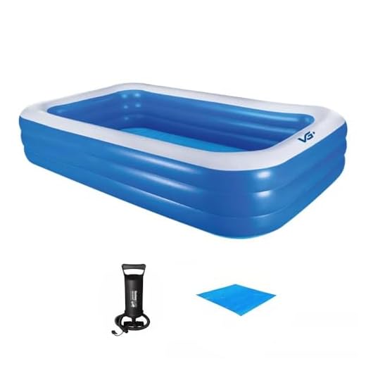 VG Plus, Piscina Inflável Retangular Azul 540 Litros PVC com Bomba e Forro VG+