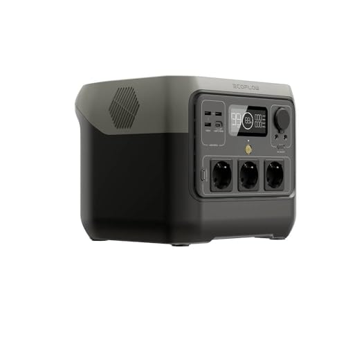 EF ECOFLOW RIVER 2 Pro 768 Wh électrogène solaire avec LiFeP04, charge rapide en 70 minutes, 3 prises CA 800 W, puissance de balcon pour courant de secours/camping, camping-car/maison