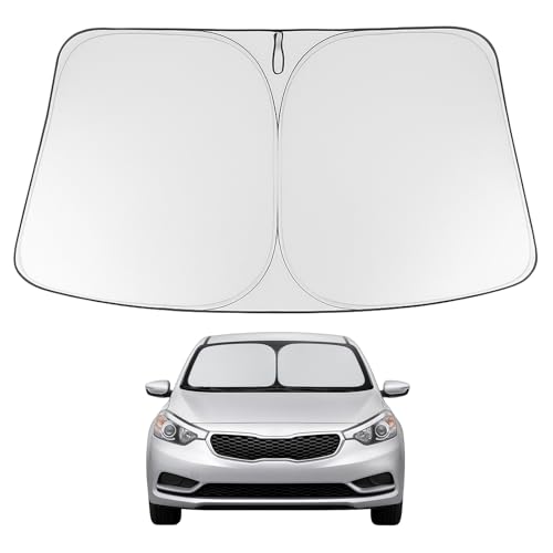 Image of Proadsy 2026 Upgrade Windshield Sun Shade Custom Fit 2014-2018 Kia Forte Foldable Front Sunshade Protector Sun Visor Blocks UV Rays Keep Car Cooler