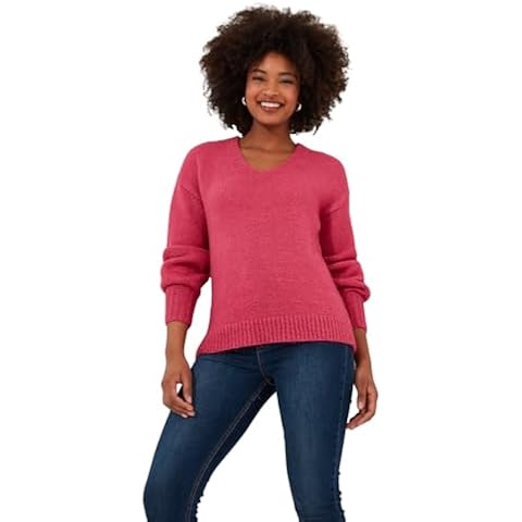 Joe Browns Pink Oversized V Neck Jumper Cover