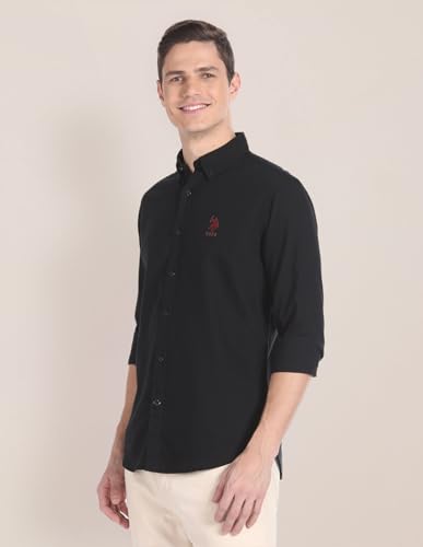 U.S. POLO ASSN. Store U.S. POLO ASSN. Men's Black Cotton Shirt - Image 5