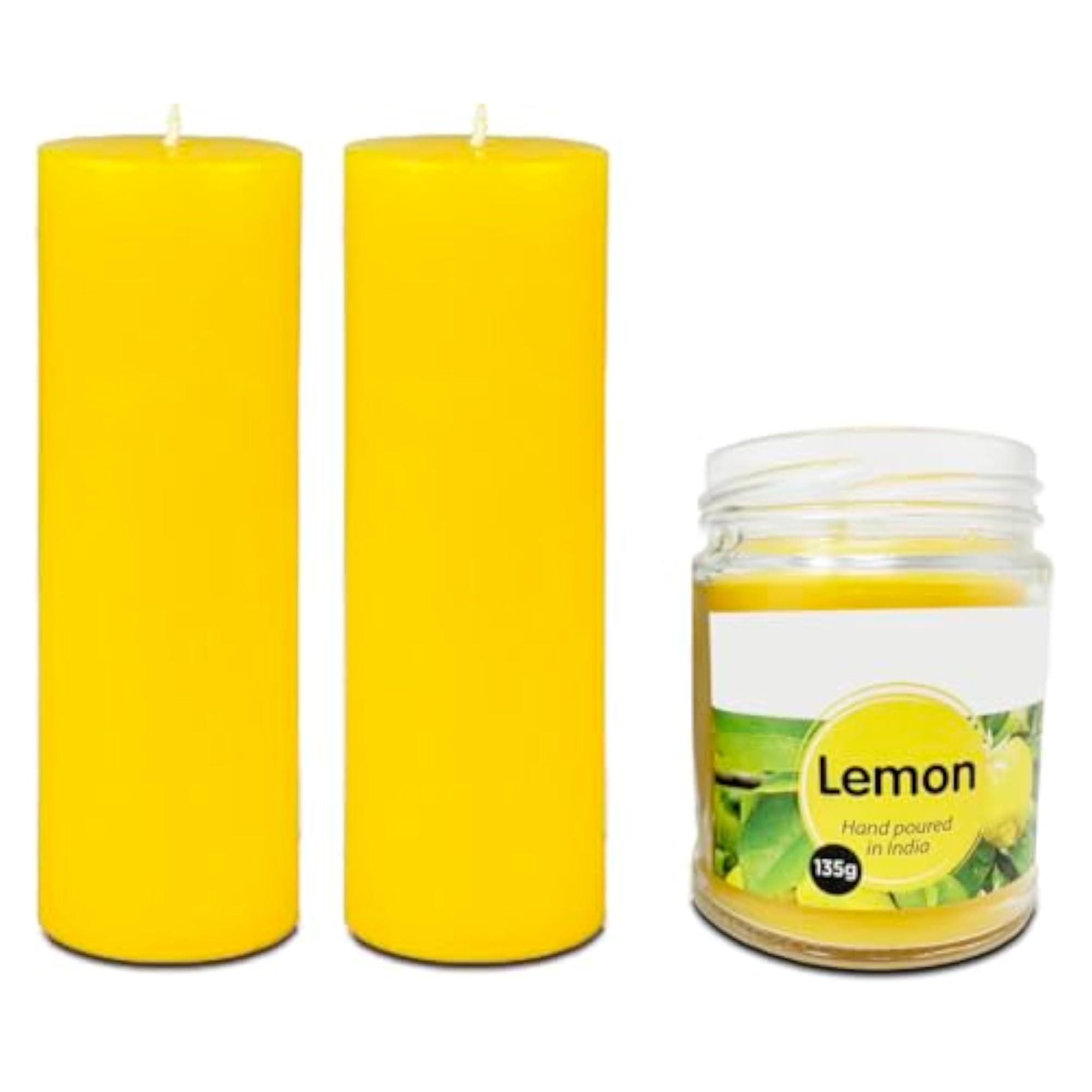 Lemon Scented Pillar Candles for Gifting
