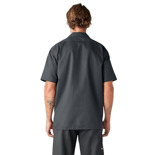 Image of Dickies Men's Short Sleeve Work Shirt - Durable Twill Button Down Shirts for Men, Lightweight Uniform for Daily Wear