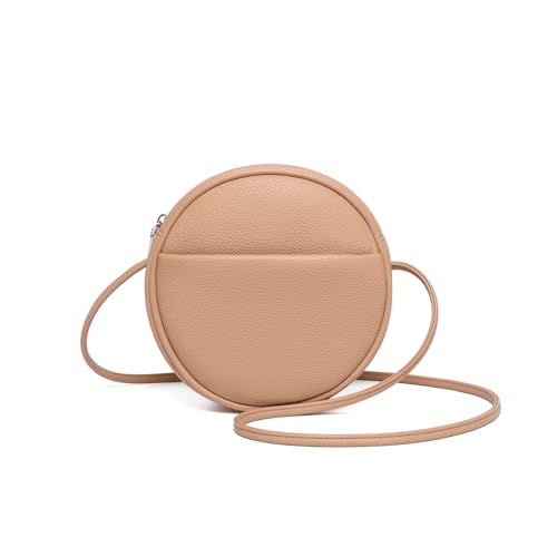 Image of Circle Crossbody Bag for Women NYLON Circle Purse with Zipper Adjustable Knot Shoulder Straps