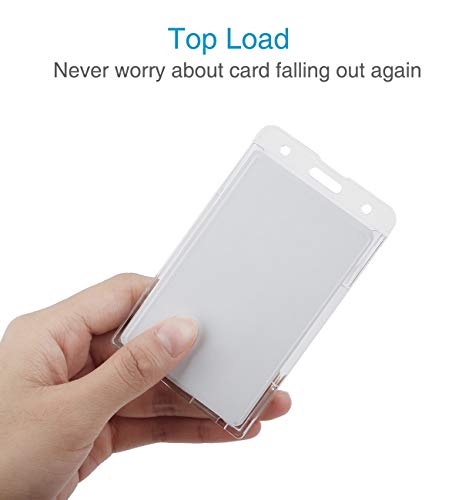 Uniclife Verticale Badgehouder voor 2 Kaarten Doorzichtige Plastic ID-Creditcard Beschermer met Duimgleuf, 5 Stuks - Image 4