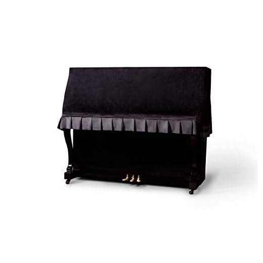 Clairevoire Upright Piano Cover Waterproof, Velvet Piano Covers, Digital Piano Cover Upright, Handcrafted Piano Dust Cover Fabric, Fits Standard Upright Pianos, Digital Upright Piano - Midnight Black