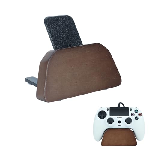 Punorric Brown Game Controller Holder Solid Wood Controller Stand Display Gaming Accessories Desk Rack Durable PS5 Controller Holder for Gamers Rooms Desks Table and Living Spaces