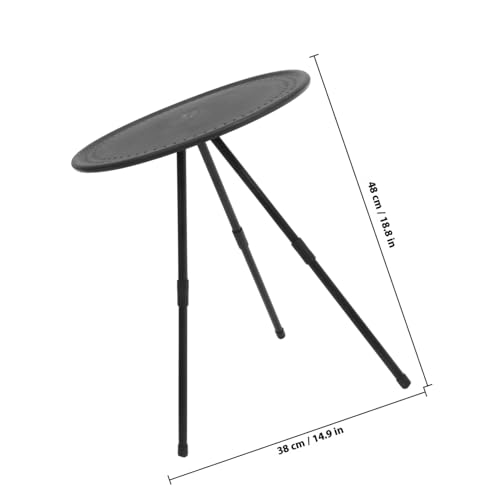Table de camping portable et réglable, petite table ronde pliante extérieure compacte - 4