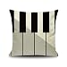 KnSam Federe Cuscini Divano Farmhouse in Lino, Copricuscino 45x45cm Tasti del Piano Fodere per Cuscini Decorativi Divano Cuscino Fodere Stile 9
