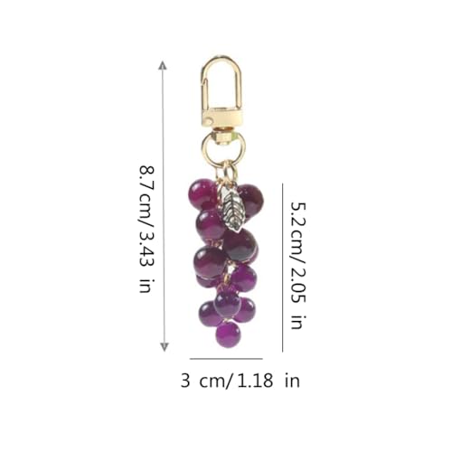 Crystal Grape Pendant Keychain Stylish Phone Antilost Lanyard Keyrings Decoration for Women Bag Backpack3