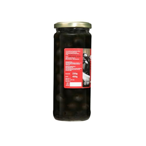 Image of Neo Pitted Black Olives 450g l 1 Jar l Low Fat Ready-to-Eat Healthy Snack, Source of Fibre l Enjoy as Topping for Pizza & Pasta l 450g