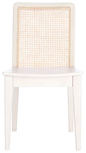 Safavieh Home Collection Benicio White/Natural Rattan Dining Chair (Set of 2) DCH1005B-SET2