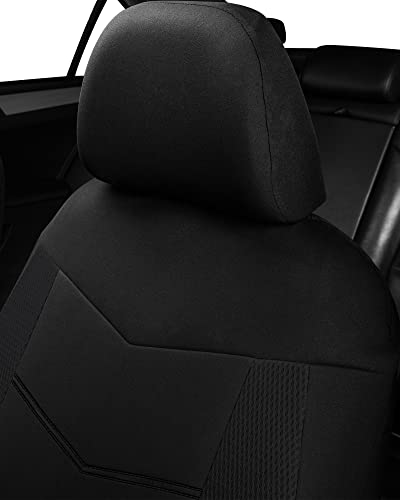 TOYOUN Universal Autositzbezüge für Vordersitze - Sitzbezüge Auto Atmungsaktiv Sitzschoner Auto - Schonbezug Autositz Vorne 2er Set Autozubehör, Schwarz