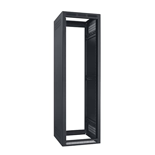 Lowell LER-4032-LRD LER Series 40U x 32 Inches Deep Enclosed AV Rack Without Rear Door; Welded Sides with Vents; Open Front (Optional Door); Configurable Top with 10U Opening for 19-Inch Panels