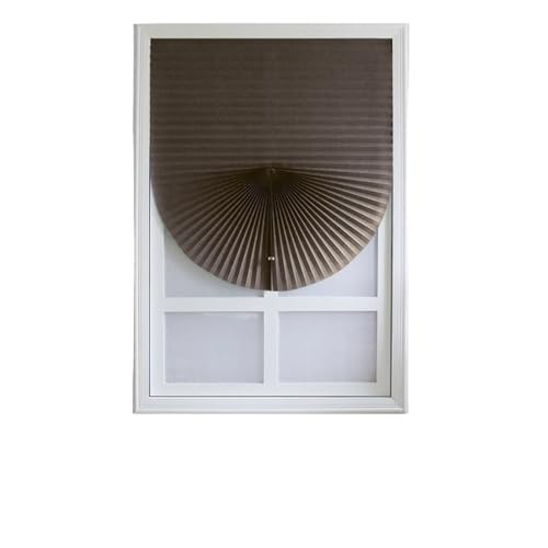 Persianas Plisadas de Papel Opacas Autoadhesivas for Cocina, baño, Oficina, balcón y Ventana para Dormitorio y Hoga(Coffee,60x180 cm)
