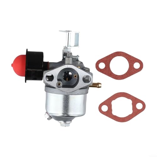 CNANRNANC 1P56F - Kit de carburador de repuesto para cortacésped, piezas de motor, metal plateado, rojo, carburador con juntas de pera
