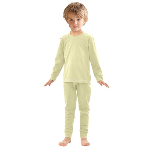 Pale Goldenrod Long Sleeve Pajamas Set Sleepwear Jammies 2pcs Set Pjs Pale Goldenrod