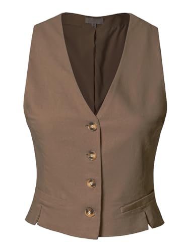 Design by Olivia Women's Fully Lined Button Up V-Neck Tuxedo Suit Vest Waistcoat