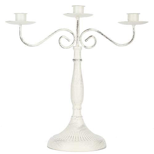 Candelabro de 3 Brazos con Soporte de Metal, Velas cónicas, candelabro Decorativo, decoración nostálgica de Mesa de Restaurante, Accesorios para cenas a la luz de Las Velas para