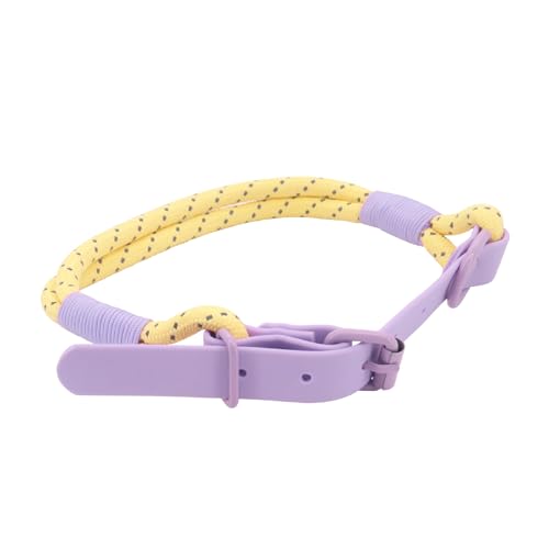 Beowanzk Hundehalsband, reflektierendes Hundehalsband, Supreme mit weichem & starkem Nylon, Hundehalsbänder für kleine, mittelgroße Hunde (Lila-Gelb, M)