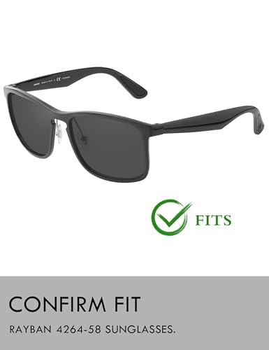 Image of Raydi Polycarbonate Replacement Lenses & Nosepads for RayBan Chromance RB4264 58mm Square Sunglasses