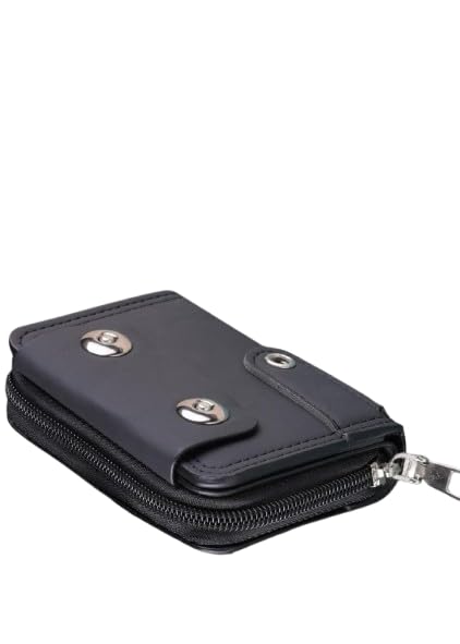 Image of Slim Pocket Card Holder Wallet with Accordion Design and Secure Closure, Multi Slot Credit Card Organizer for Men Travel Office and Daily Carry (Black)