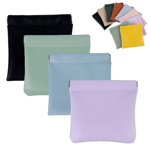 Erebloom Leather Pouch, Pouchic - Personalized Snap Closure Leather Organizer Pouch, Suitable for Classified Storage Small Items