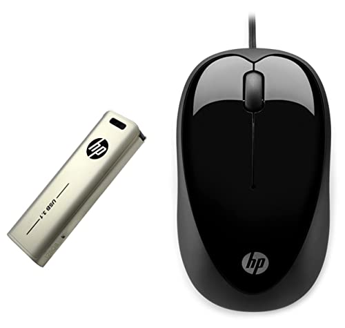 HP USB 3.1 Flash Drive 128GB 796L & X1000 Wired USB Mouse With 3 Handy Buttons, Fast-Moving Scroll Wheel And Optical Sensor Works On Most Surfaces (H2C21AA, Black/Grey) For Rs. 1048 @ 84 %