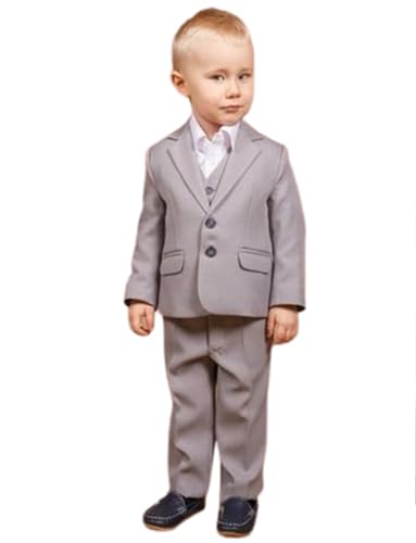 Costume trois pièces garçon smoking de fête gilet veste 2 boutons