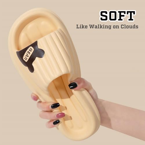 Cloud Slides for Women Men Bear Pillow Slippers Non Slip Shower Bath Platform Foam Sandals for Indoor Outdoor House Pool3