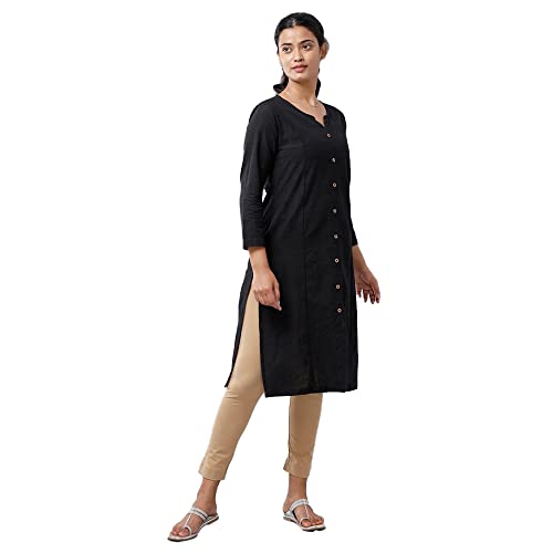 Image of De Moza Women Pencil Fit Cigarette Pant | 95% Cotton 5% Elastane | Mid Rise | 2 Pockets | Casual & Office Wear