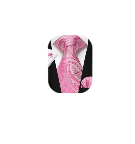 Image of Enlision Mens Ties Solid Color Satin Necktie Ties for men Handkerchief Cufflinks Pocket Squares for Wedding