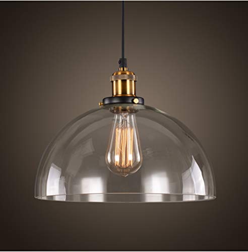 Glighone Lampada a Sospensione Stile Edison Vintage Industriale Lampadario da Soffitto Paralume in Vetro Attaco E27 (lampadina non inclusa)