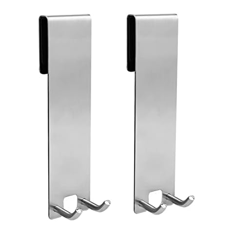 Auptiz Shower Hook,2PCS Hooks Shower Screen,Hooks for Shower Cubicle,Towel Hook and Razor Holder Shower Screen Hook for Glass,Stainless Steel Towel Hooks No Drilling Cover