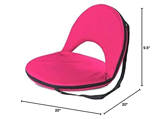 Hot Pink 5-Position Folding Chair With Adjustable Strap For Kids And Adults Comfortable Seat For Ground And Floor 20''L X 9.5''H #TOP6