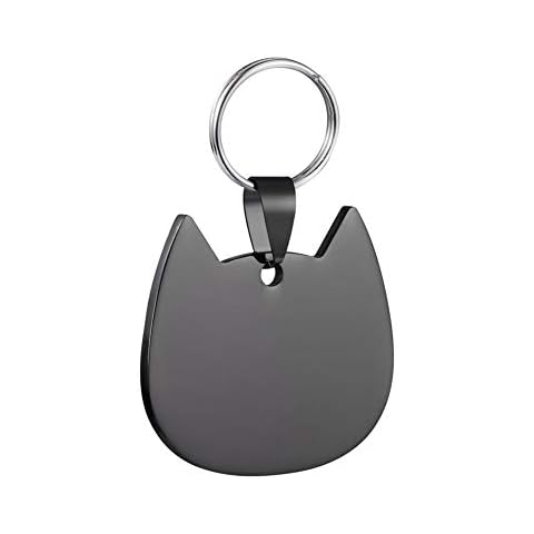 Stainless Steel Pet ID Tags Dog & Cat Tags Personalized & Engraved Custom Identification Tag Engraved Front & Back Dog Collar Tag Cat Shape Cover