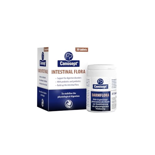 Canosept flora intestinale cane - probiotici per cani e prebiotici - enzimi digestivi - supporta i disturbi digestivi - rafforza la flora intestinale - probiotico digestivo per cani - 30 compresse