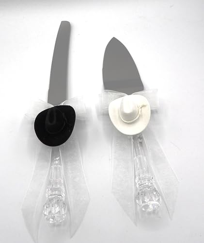 Wedding Western Cowboy hats cake knife and server 2 piece