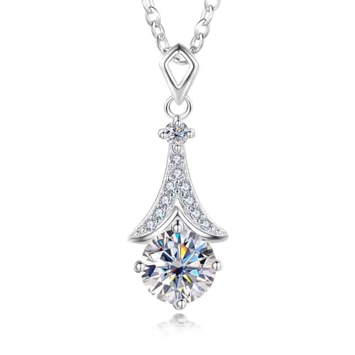 Collier de sirène moissanite, cadeau brillant femme et maman en argent