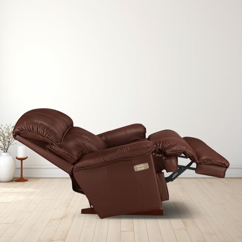 Image of LA Z BOY American Imported Cardinal Single Seater Auto Motorized Italian Leather Reclina Rocker Recliner Sofa | Premium Durable Iconic Comfort Home Design | Living Room Relax Seating Chair | Chestnut
