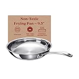 Alva Chef 9.5” Stainless Steel Frying Pan – Non-Toxic PFAS/PFOA-Free Skillet with Triple-Layer Base – Induction & Oven Safe, Dishwasher Safe, Stay-Cool Handle, Professional Even-Heat Cooking