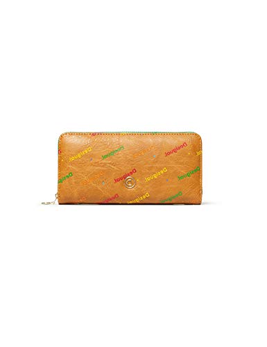 Desigual Mone_Intra Zip Around - Monedero para Mujer, Color Beige