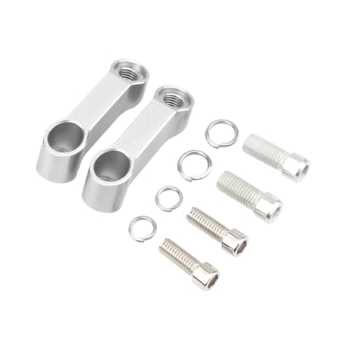 Yiju Mirror Mount Riser Extenders Mirror Handlebar Mount Riser Extender Motorcycle Mirror Extender, Silver