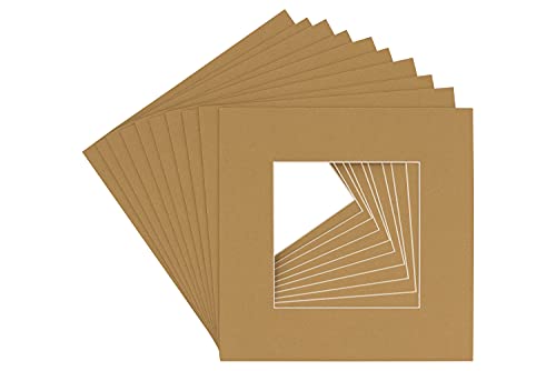 CountryArtHouse Rattan Beige Acid Free 26x26 Square Picture Frame Mat with White Core Bevel Cut for 21x21 Pictures - Fits 26x26 Frame - Pack of 1 Matboard Show Kit with Acid Free Backing & Clear Bag