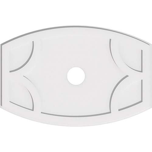 Image of Ekena Millwork CMP34X22KY-04000 Kailey Architectural Grade PVC Contemporary Urethane Ceiling Medallions 34 inchW x 22 5 /8 inchH x 4 inchID x 18 1 /4 inchC x 1 inchP