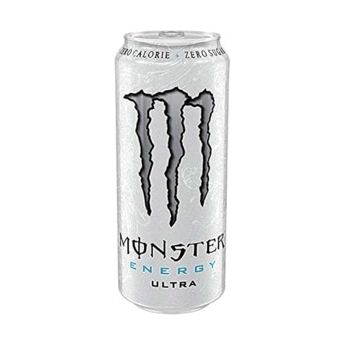 Monster Energy Drink Flavours | Juiced, Zero Sugar, Ultra, Monarch, Fiesta Mango, Strawberry Dreams, VR46, Punch | High Caffeine Sports Energy Drink | 500ml (Pack 12, Ultra White)