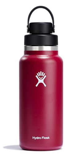 Image of Hydro Flask Water Bottle - Insulated Stainless Steel - Wide Mouth Chug Lid, Non Spill, Leakproof in 32 Oz Berry